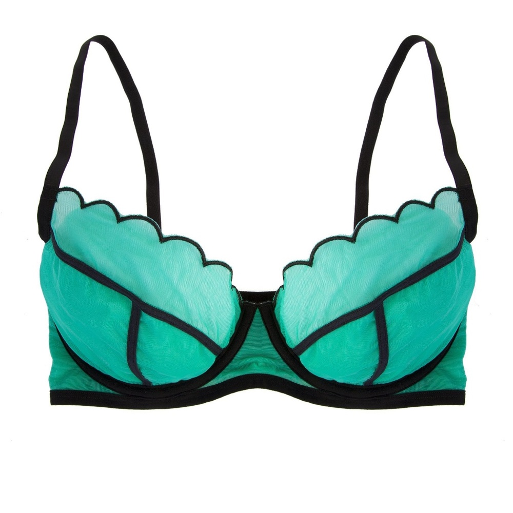 Kendra Emerald Scalloped Bra 34F NWT